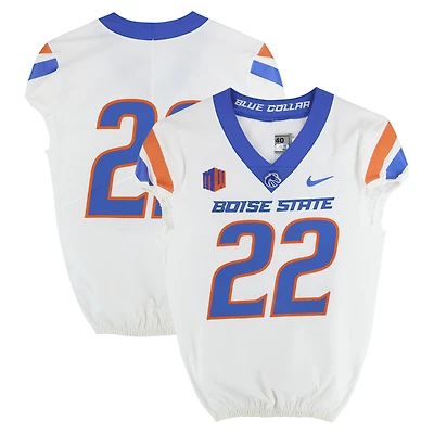 Boise State Broncos Team-Issued #22 White Nike Jersey from the Football Program - Size 40