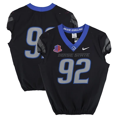Boise State Broncos Team-Issued #92 Black Jersey from the Football Program - Size 46