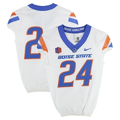 Boise State Broncos Team-Issued #24 White Nike Jersey from the Football Program - Size 38