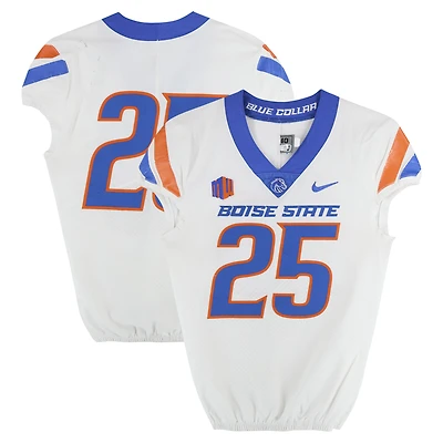 Boise State Broncos Team-Issued #25 White Nike Jersey from the Football Program - Size 40