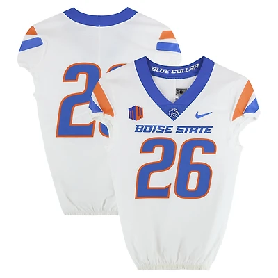 Boise State Broncos Team-Issued #26 White Nike Jersey from the Football Program - Size 38