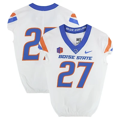Boise State Broncos Team-Issued #27 White Nike Jersey from the Football Program - Size 40