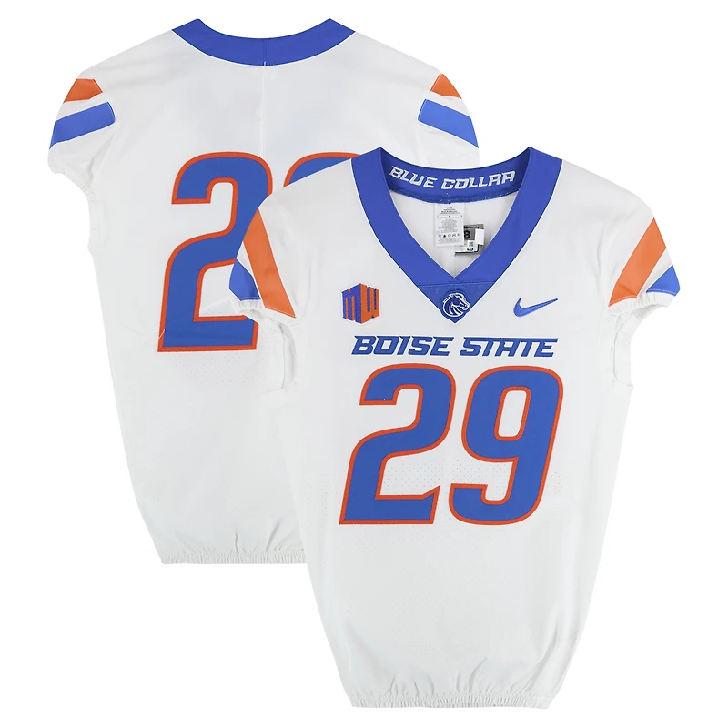 Boise State Broncos Team-Issued #29 White Nike Jersey from the Football Program - Size 38