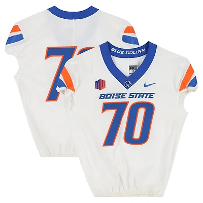 Boise State Broncos Team-Issued #70 White Nike Jersey from the Football Program - Size 48