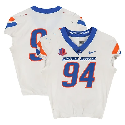 Boise State Broncos Team-Issued #94 White Nike Jersey from the Football Program - Size 48
