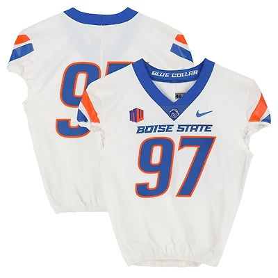 Boise State Broncos Team-Issued #97 White Nike Jersey from the Football Program - Size 46