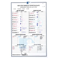 New York Yankees Game-Used Lineup Card vs. Toronto Blue Jays on July 22, 2025
