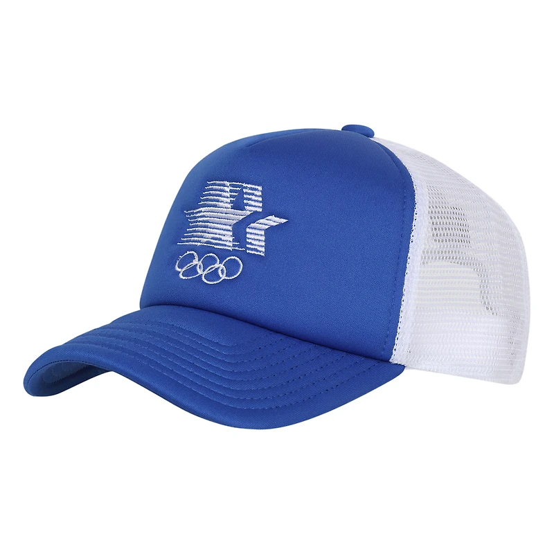 Men's Outerstuff Royal Los Angeles 1984 Olympic Games Stars & Rings Foam Front Trucker Adjustable Hat