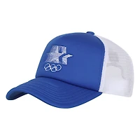 Men's Outerstuff  Royal Los Angeles 1984 Olympic Games Stars & Rings Foam Front Trucker Adjustable Hat