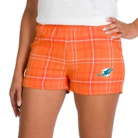 Women's Concepts Sport Orange/White Miami Dolphins Ultimate Flannel Shorts