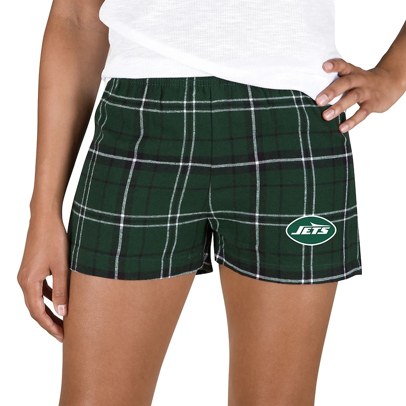 Women's Concepts Sport Green/Black New York Jets Ultimate Flannel Shorts