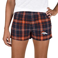 Women's Concepts Sport Navy/Orange Denver Broncos Ultimate Flannel Shorts