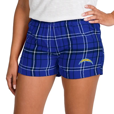 Women's Concepts Sport Royal/Black Los Angeles Chargers Ultimate Flannel Shorts