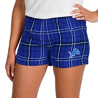 Women's Concepts Sport Royal/Black Detroit Lions Ultimate Flannel Shorts