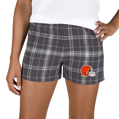 Women's Concepts Sport Charcoal/Gray Cleveland Browns Ultimate Flannel Shorts