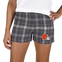 Women's Concepts Sport Charcoal/Gray Cleveland Browns Ultimate Flannel Shorts