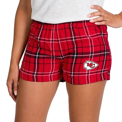 Women's Concepts Sport Red/Black Kansas City Chiefs Ultimate Flannel Shorts