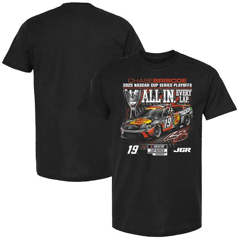Men's Checkered Flag Sports  Black Chase Briscoe 2025 NASCAR Cup Series Playoffs Bass Pro Shops T-Shirt