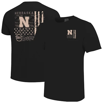 Men's Black Nebraska Huskers Comfort Colors OHT Camo Overlay T-Shirt