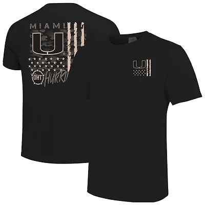 Men's  Black Miami Hurricanes Comfort Colors OHT Camo Overlay T-Shirt