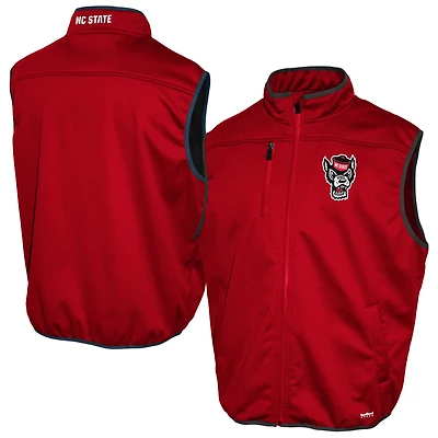 Men's Franchise Club Red NC State Wolfpack Softshell Full-Zip Vest