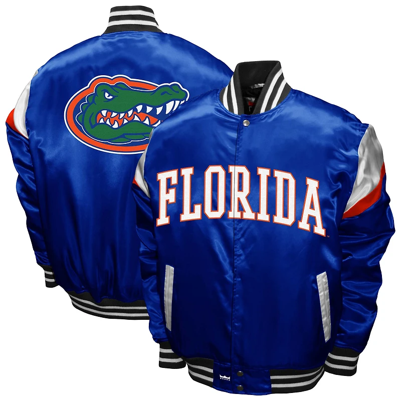 Men's Franchise Club Royal Florida Gators Power Satin Full-Snap Jacket