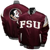 Men's Franchise Club Garnet Florida State Seminoles Power Satin Full-Snap Jacket