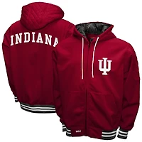 Men's Franchise Club Crimson Indiana Hoosiers Grind Full-Zip Hoodie Jacket