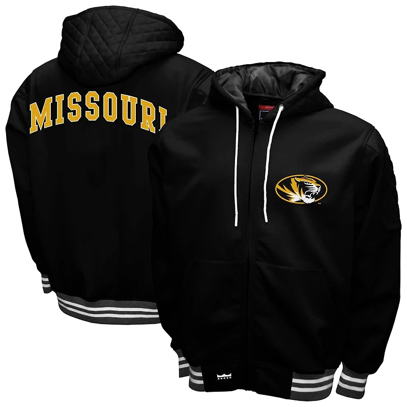 Men's Franchise Club Black Missouri Tigers Grind Full-Zip Hoodie Jacket