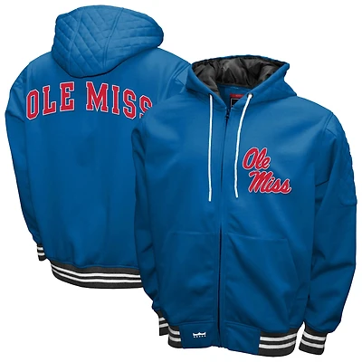Men's Franchise Club Powder Blue Ole Miss Rebels Grind Full-Zip Hoodie Jacket