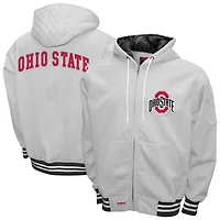 Men's Franchise Club White Ohio State Buckeyes Grind Full-Zip Hoodie Jacket