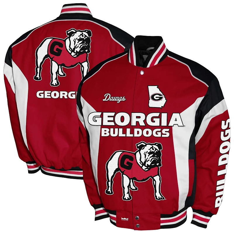 Men's Franchise Club Red Georgia Bulldogs Driven Full-Zip Twill Jacket