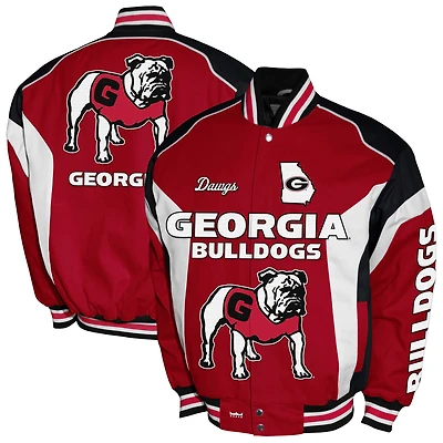 Men's Franchise Club Red Georgia Bulldogs Driven Full-Zip Twill Jacket