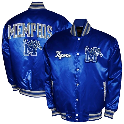 Men's Franchise Club Royal Memphis Tigers Satin Full-Snap Jacket