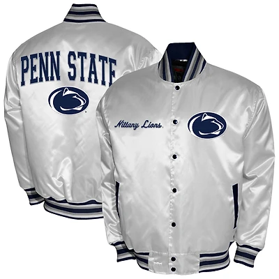 Men's Franchise Club White Penn State Nittany Lions Satin Full-Snap Jacket