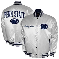 Men's Franchise Club White Penn State Nittany Lions Satin Full-Snap Jacket