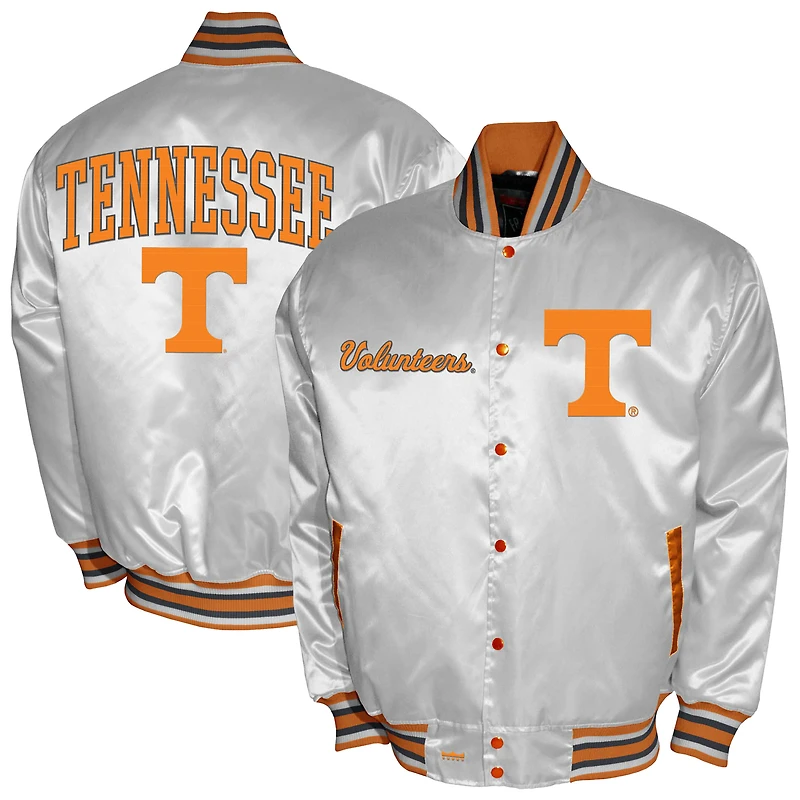 Men's Franchise Club White Tennessee Volunteers Satin Full-Snap Jacket