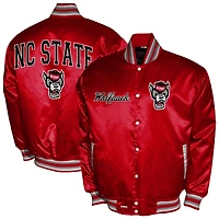 Men's Franchise Club Red NC State Wolfpack Satin Full-Snap Jacket