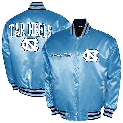 Men's Franchise Club Carolina Blue North Tar Heels Satin Full-Snap Jacket