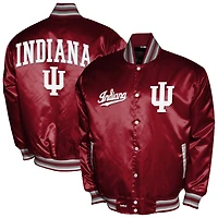 Men's Franchise Club Crimson Indiana Hoosiers Satin Full-Snap Jacket