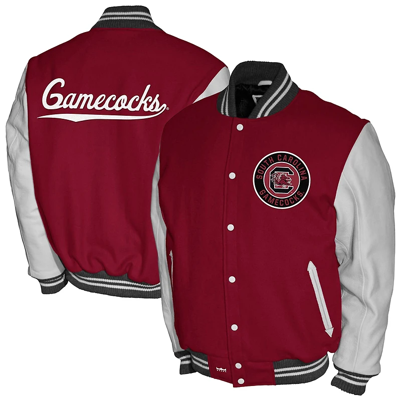 Men's Franchise Club Garnet South Carolina Gamecocks Full-Snap Letterman Jacket