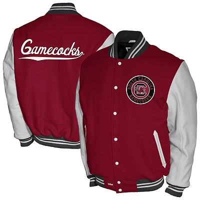 Men's Franchise Club Garnet South Carolina Gamecocks Full-Snap Letterman Jacket