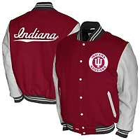 Men's Franchise Club Crimson Indiana Hoosiers Full-Snap Letterman Jacket