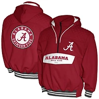 Men's Franchise Club Crimson Alabama Crimson Tide Half-Zip Hoodie Anorak