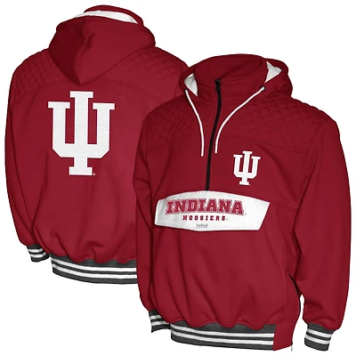 Men's Franchise Club Crimson Indiana Hoosiers Half-Zip Hoodie Anorak