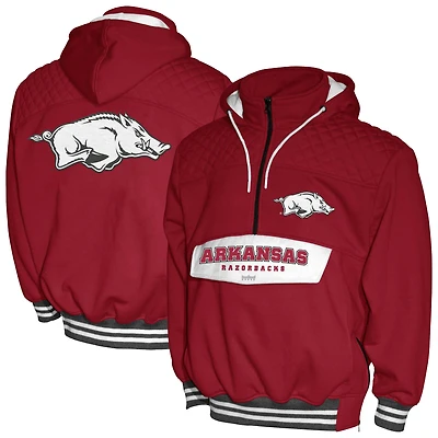 Men's Franchise Club Cardinal Arkansas Razorbacks Half-Zip Hoodie Anorak