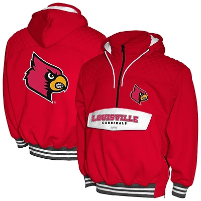 Men's Franchise Club Red Louisville Cardinals Half-Zip Hoodie Anorak