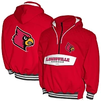 Men's Franchise Club Red Louisville Cardinals Half-Zip Hoodie Anorak