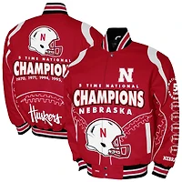 Men's Franchise Club Scarlet Nebraska Huskers 5-Time Champions Signature Cotton Twill Full-Snap Jacket