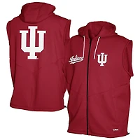 Men's Franchise Club Crimson Indiana Hoosiers Gym Fleece Full-Zip Hoodie Vest